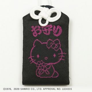 ハローキティ  黒御守（オスワリ） 黒/ピンク