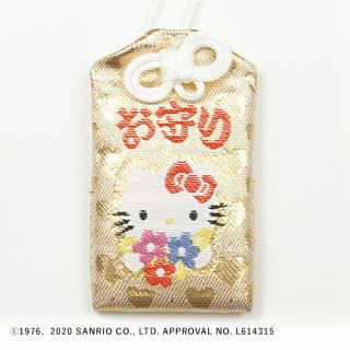 ハローキティ  御守（リボン花束・キラキラ） 白/金