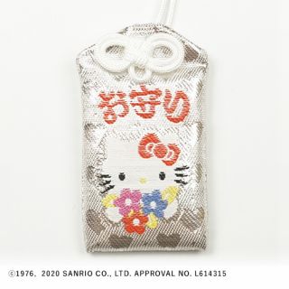 ハローキティ  御守（リボン花束・キラキラ） 白/銀
